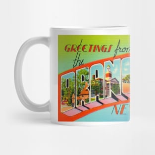 Greetings from The Oranges, New Jersey - Vintage Large Letter Postcard Mug